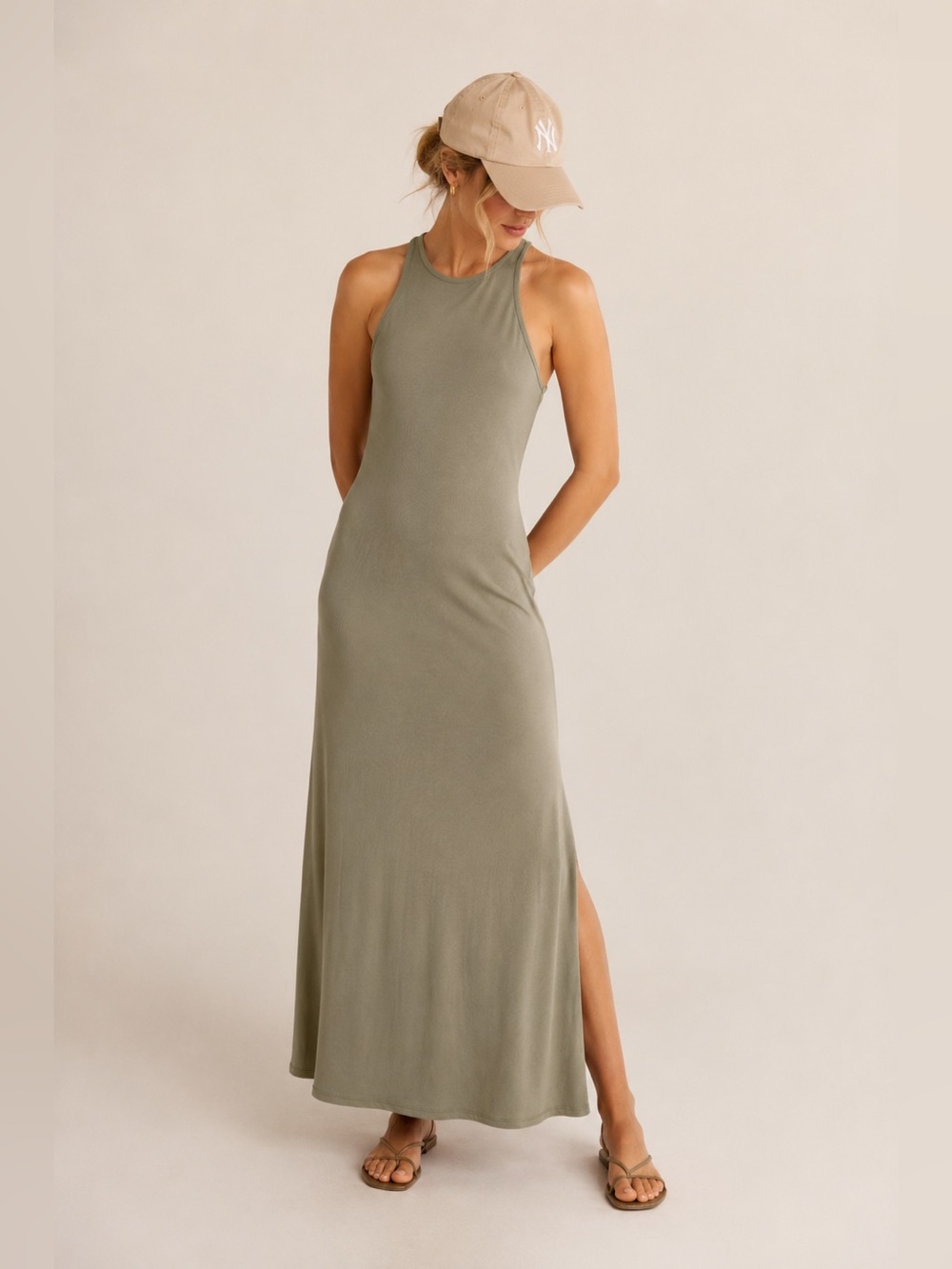 Nine Britton Olive Tammy Fitted Maxi Dress